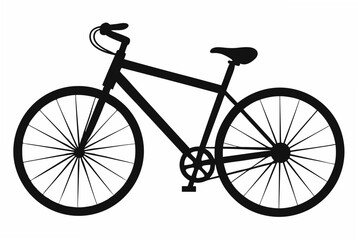 Bicycle silhouette black vector art illustration.