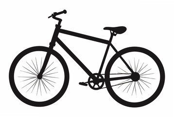 Bicycle silhouette black vector art illustration.