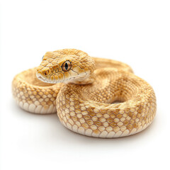 Fototapeta premium Photorealistic Beige Snake on White Background