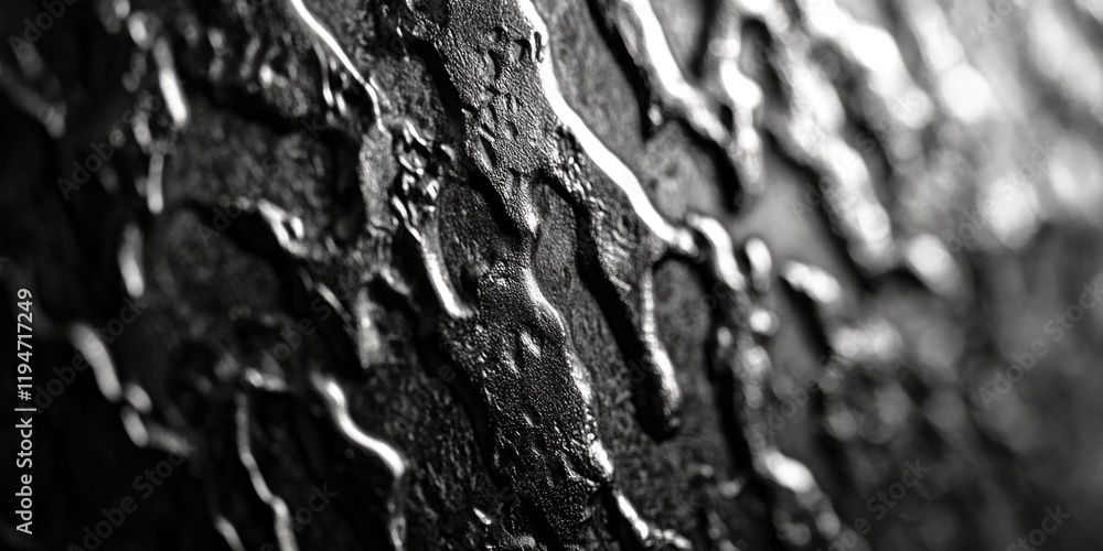 Poster a close-up shot of a tree trunk in monochrome