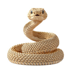 Fototapeta premium Beige Snake, Isolated, Transparent Background, Copy Space