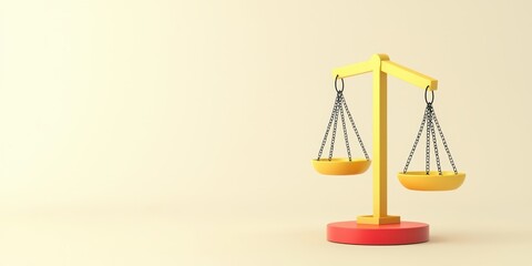 Yellow Balance Scale on Soft Background