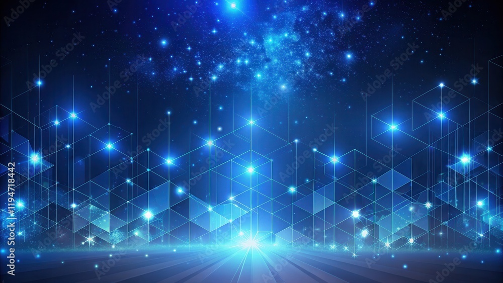 Poster abstract futuristic network connection background with glowing lines and shapes