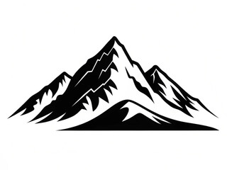 Bold black and white mountain silhouette vector design 