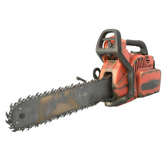 Naklejka premium Rusty Chainsaw isolated on transparent background