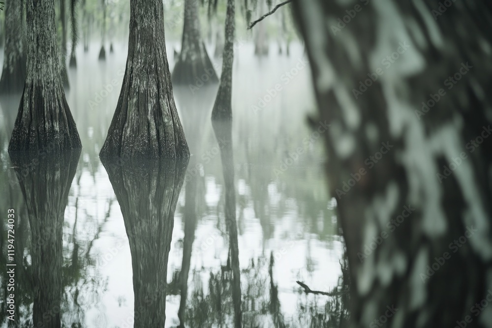 Poster Image of a group of trees submerged in water