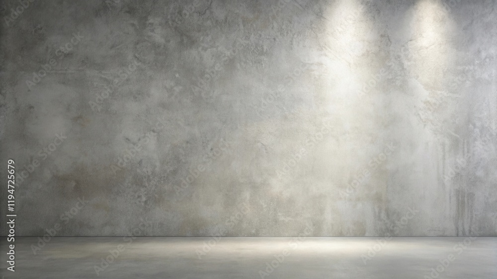 Poster empty room with grey wall and subtle lighting for product display