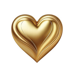 Golden heart on isolated background 