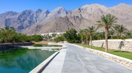 Serene Oasis in Mountain Landscape