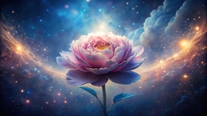 Cosmic Bloom A Celestial Flower in a Starry Night Sky