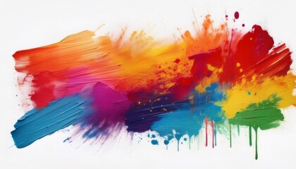 Colorful brushstrokes splattering across canvas, expressing dynamic artistic energy through spontaneous abstract painting