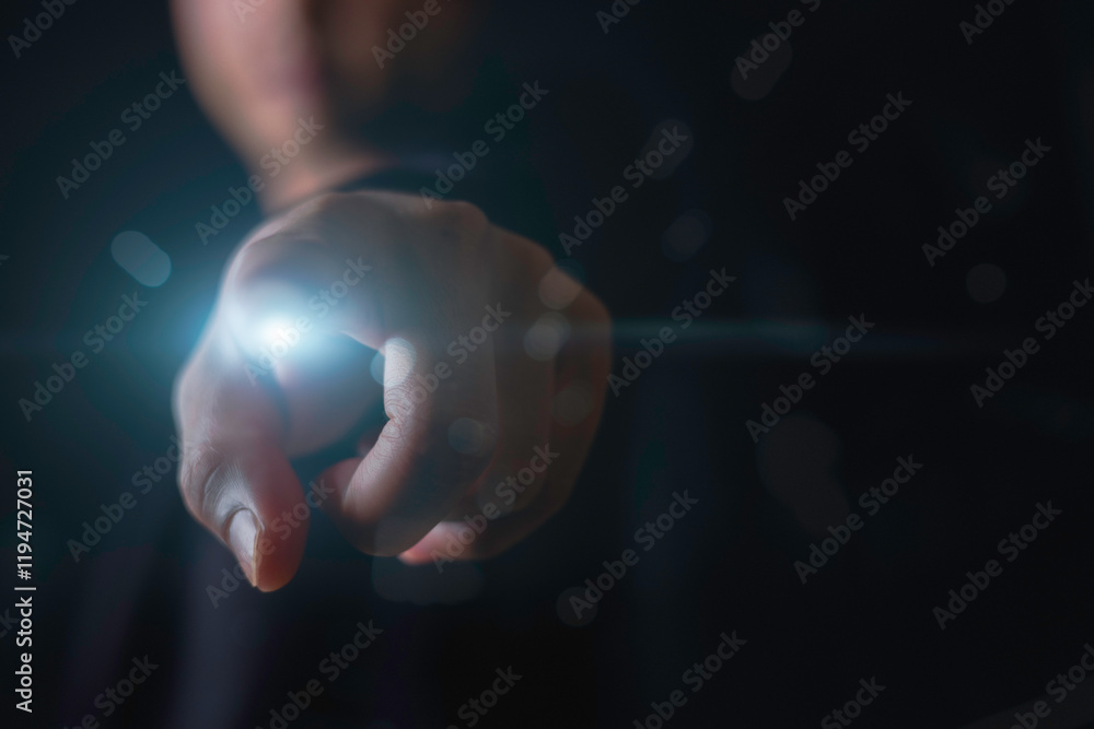 Aufkleber digital transformation hand touching the metaverse universe, a conceptual shift in digital transform