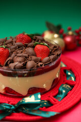 chocolate cake with strawberries