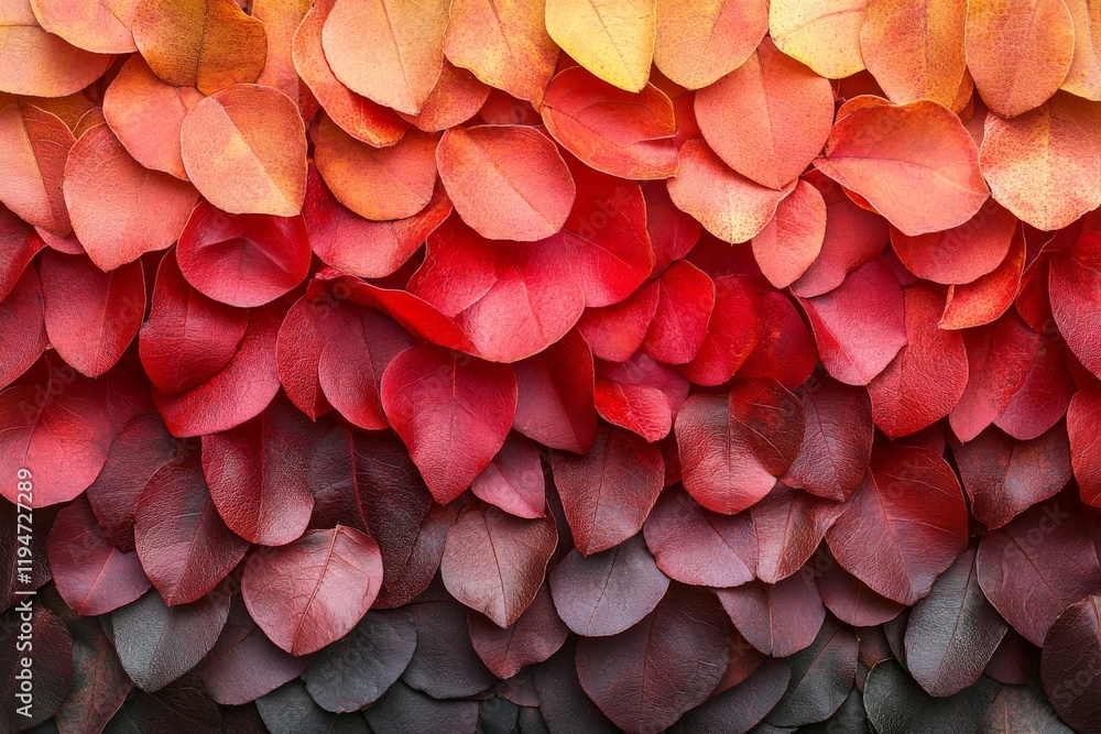 Poster a breathtaking image showcasing autumn leaves in a warm, rich color spectrum. the display features a
