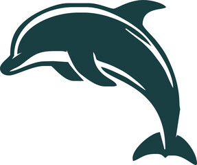 dolphin Silhouette vector art Illustration with white background