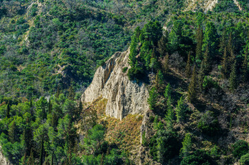 Aliano badlands during a sunny springtime day, Matera, Italy