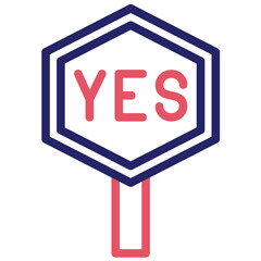 Yes vector icon illustration of Protesting and Civil Disobedience iconset.