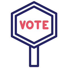 Vote vector icon illustration of Protesting and Civil Disobedience iconset.