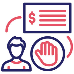 Tax Resistance vector icon illustration of Protesting and Civil Disobedience iconset.