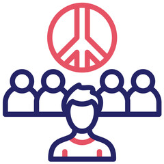 Peaceful vector icon illustration of Protesting and Civil Disobedience iconset.