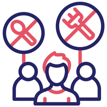 Hunger Strike vector icon illustration of Protesting and Civil Disobedience iconset.