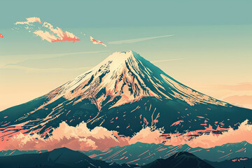 Majestic Mount Fuji: A Geometric Masterpiece