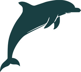 dolphin Silhouette vector art Illustration with white background