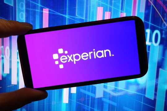 Konskie, Poland - December 08, 2024: Experian company logo displayed on mobile phone