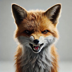 Obraz premium 怒る狐[GenerativeAI]