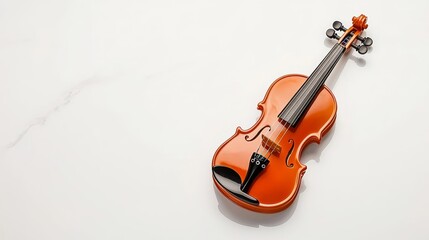 Fototapeta premium Toy Violin Isolated on a Clean White Background. Generative AI