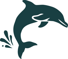dolphin Silhouette vector art Illustration with white background
