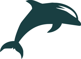 dolphin Silhouette vector art Illustration with white background