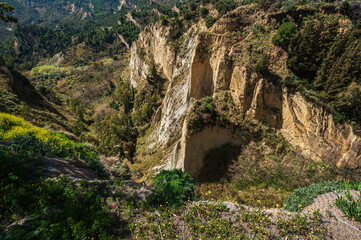 Aliano badlands during a sunny springtime day, Matera, Italy
