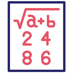 Print Math Sheet vector icon illustration of School iconset.