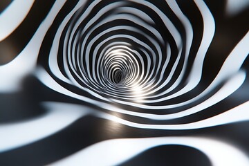 Abstract black and white swirling tunnel. (1)