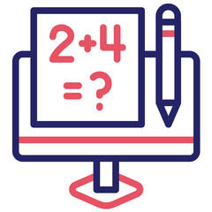 Online Exam vector icon illustration of School iconset.