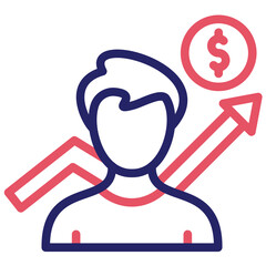 Career Growth vector icon illustration of Human Resource iconset.