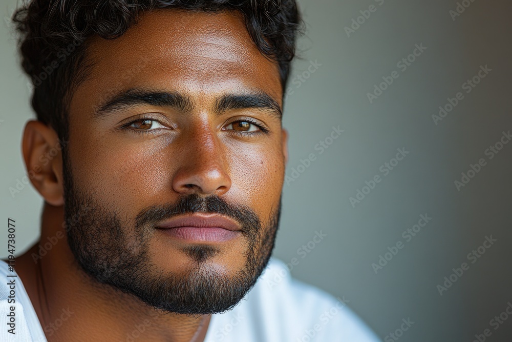 Poster close-up shot of a man with a beard