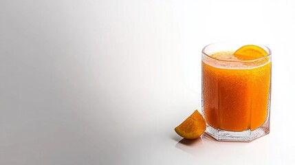 Refreshing orange smoothie in glass. Generative AI