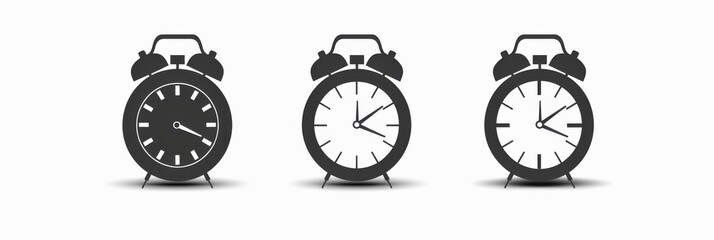 Stunning Timer Icons on a Crisp White Background: Stopwatch Symbol and Countdown Timer in Vector Illustration