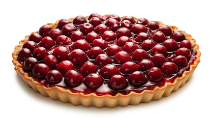 Fresh baked Limburg cherry on a white background