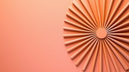 A close up of a circle of orange sticks