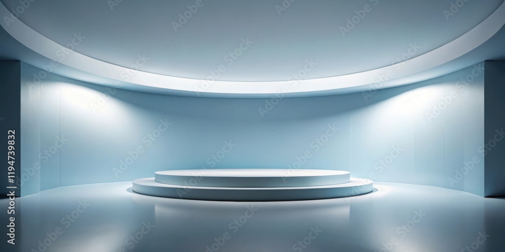 Aufkleber serene minimalist stage setting with two-tiered circular platform