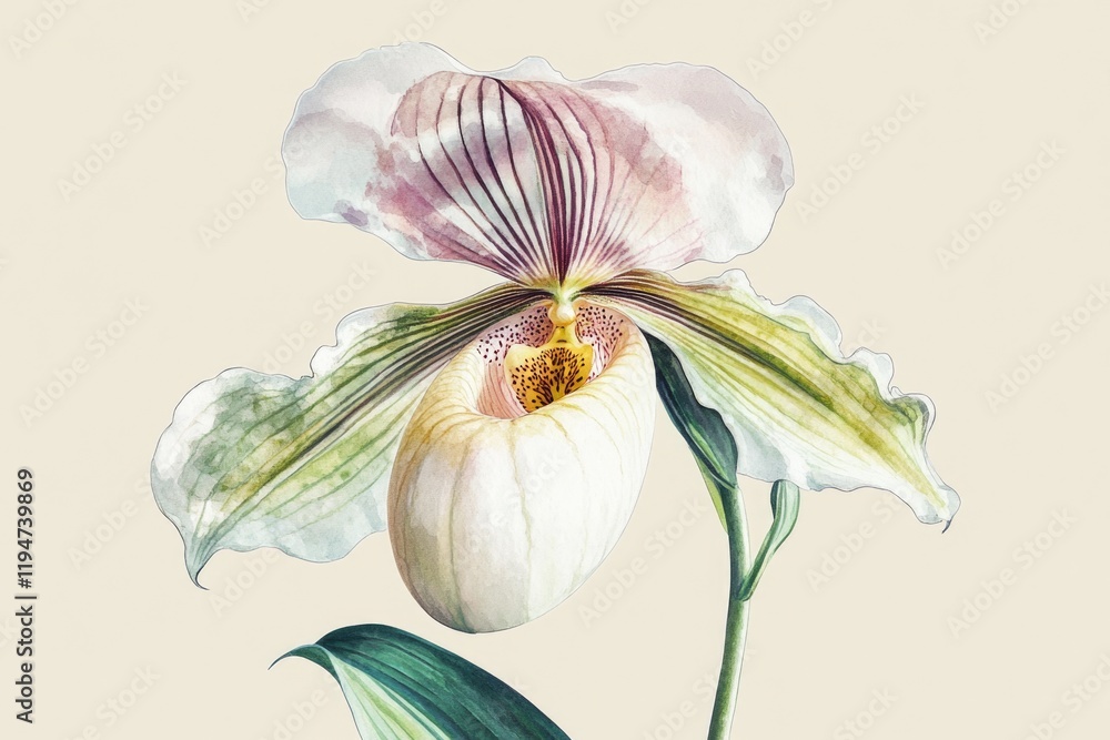 Poster a single flower is depicted on a white background, perfect for use in botanical or scientific contex