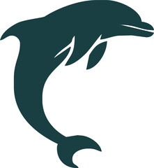 dolphin Silhouette vector art Illustration with white background