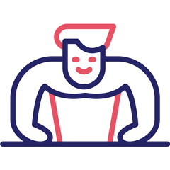 Push Up vector icon illustration of Pilates iconset.
