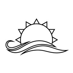 Sunset icon vector. Sunrise illustration sign. Sun symbol or logo.