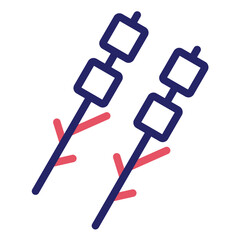 Roasted Marshmallow vector icon illustration of Festa Junina iconset.