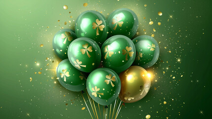 green balloon ball ,st patrick day background