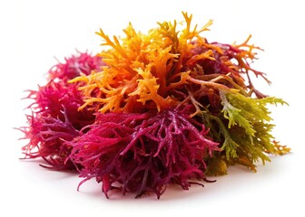 Fototapeta premium Macro Photo of Raw Organic Irish Sea Moss (Chondrus Crispus) on White